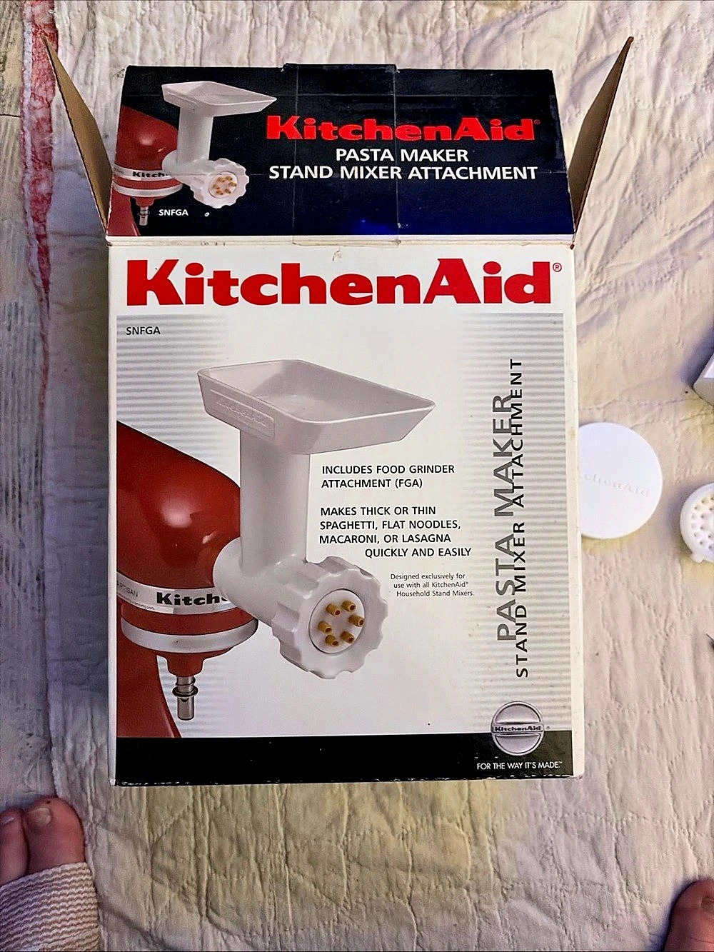 KitchenAid Pasta Maker Attachment Stand Mixer Attachment White Red